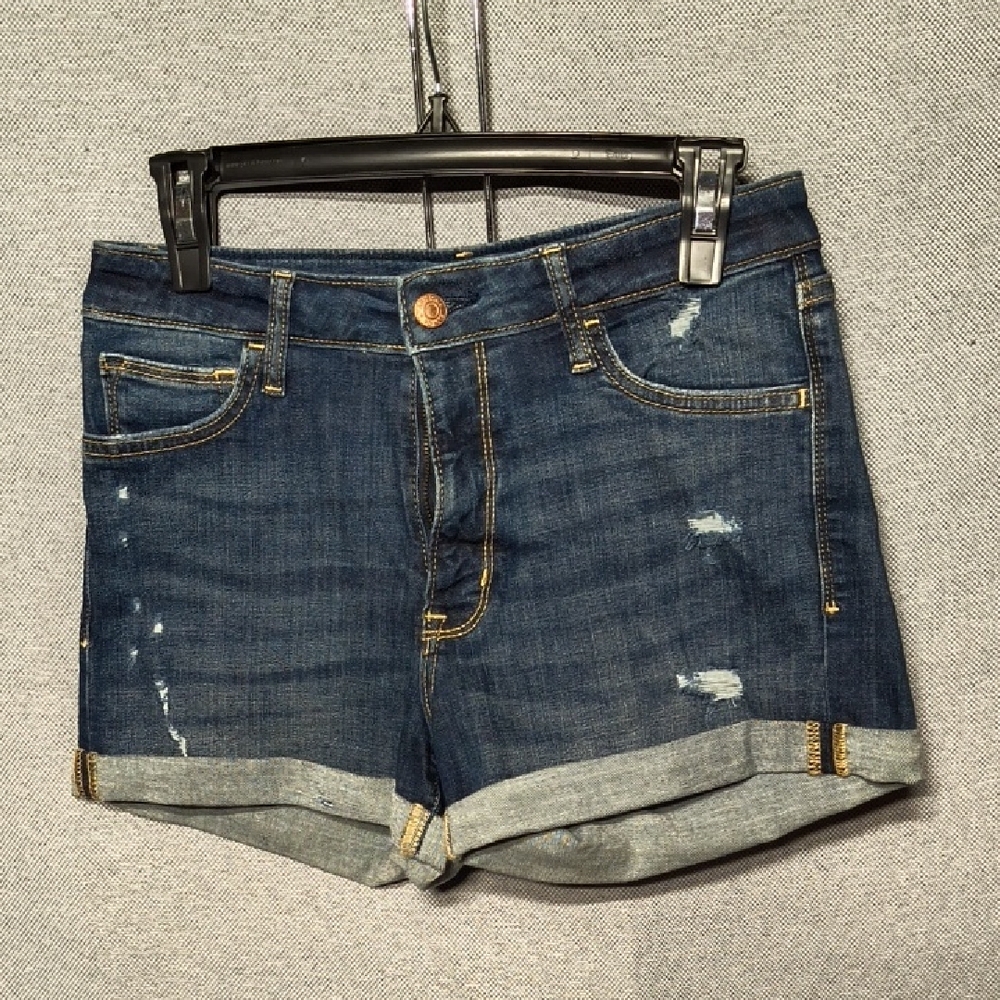 Arizona Jean Company Blue Jean Shorts Distressed Mid-Rise